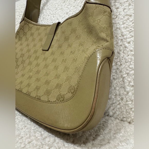 Gucci Jackie 1961 Leather and Canvas Shoulder Bag - Picture 4 of 10